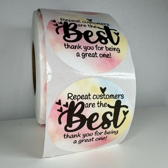 Repeat Customers Arethe Best!" stickers 100pcs| shipping supplies new - Picture 3 of 13